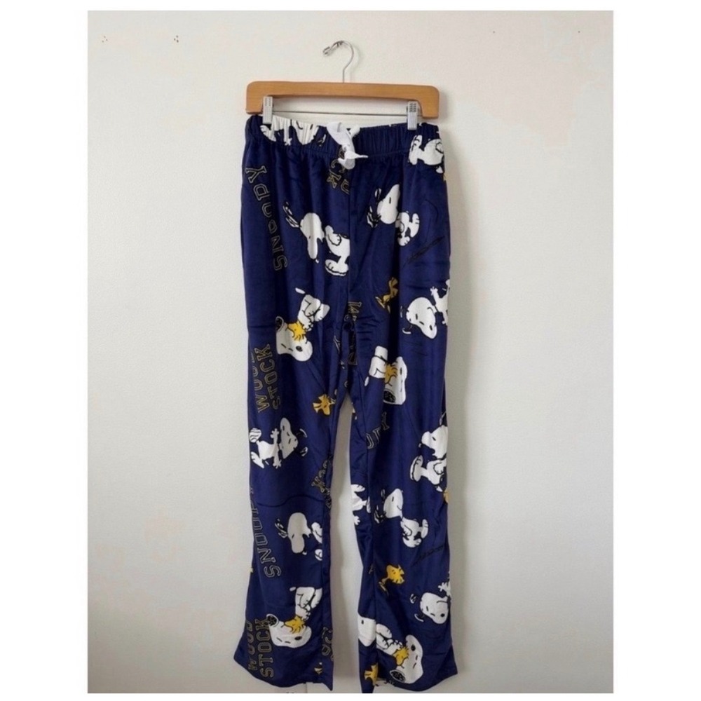 Peanuts Snoopy & Woodstock Fleece Pajamas – Blue – Adult Medium – NWT